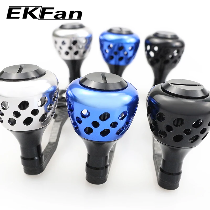 EKfan 130MM Kohlefaser-Baitcasting-Angelrollen-Griff für A/S/D 7*4/8*5mm Loch Doppel-Legierungs-Knopf Köderrollen-Griff – Detail 8