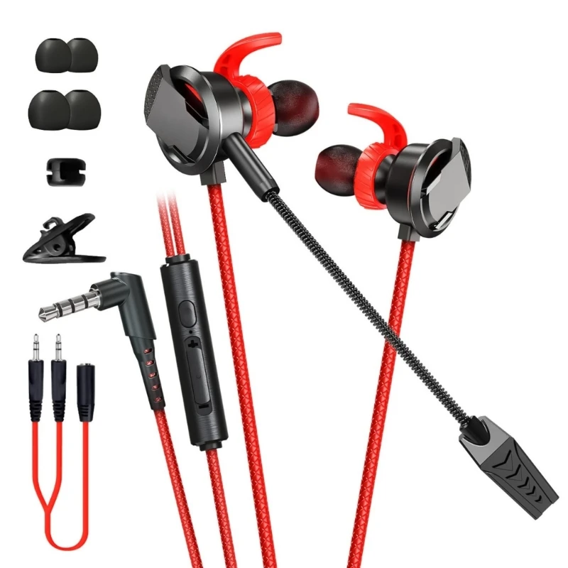 3,5-mm-In-Ear-Kopfhörer, kabelgebundene Gaming-Kopfhörer mit steckbarem Boom