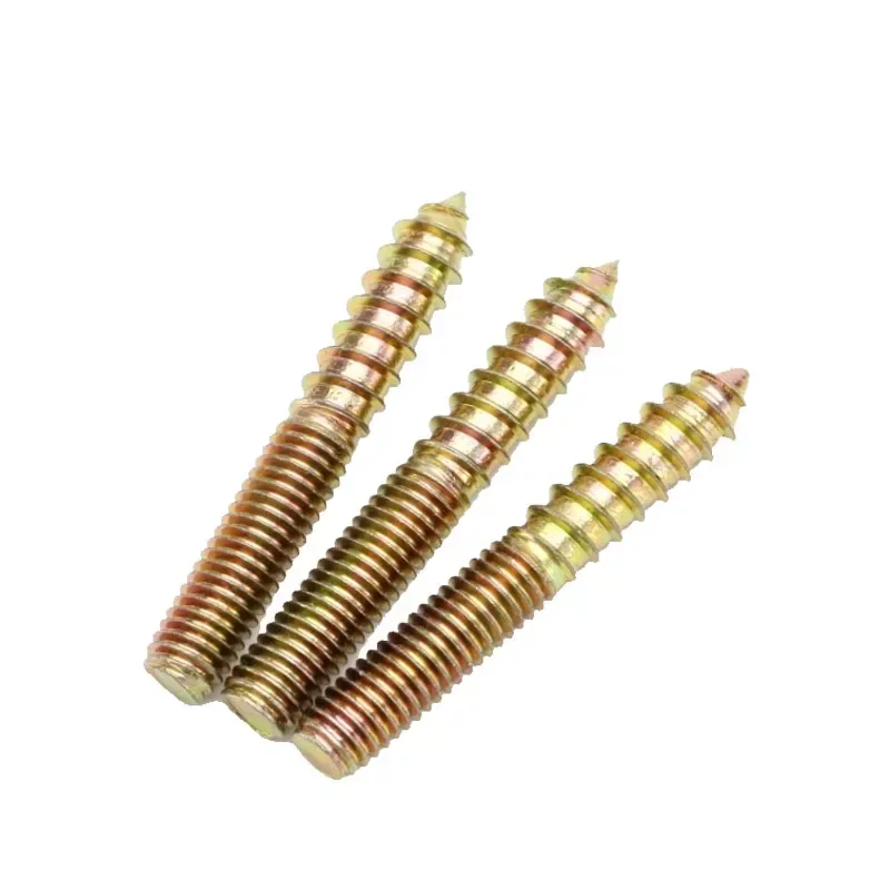 1/2/3/4/5/8/10Pcs M6 M8 Hanger Bolt Wood To Metal Dowels Double Ended Furniture Fixing Self Tapping Screws Wood Thread Stud