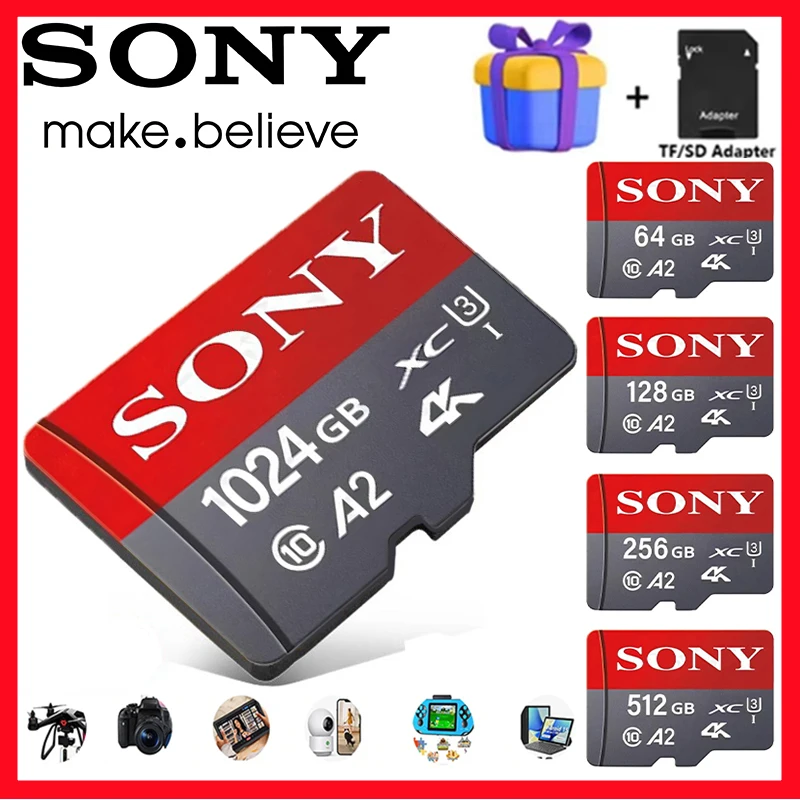 Высокоскоростные карты памяти SONY, 1 ТБ, 512 ГБ, 256 ГБ, 128 ГБ, 64 ГБ, карта Cartao De Memoria Class 10 Mini Sd, TF-карта для камеры мобильного телефона