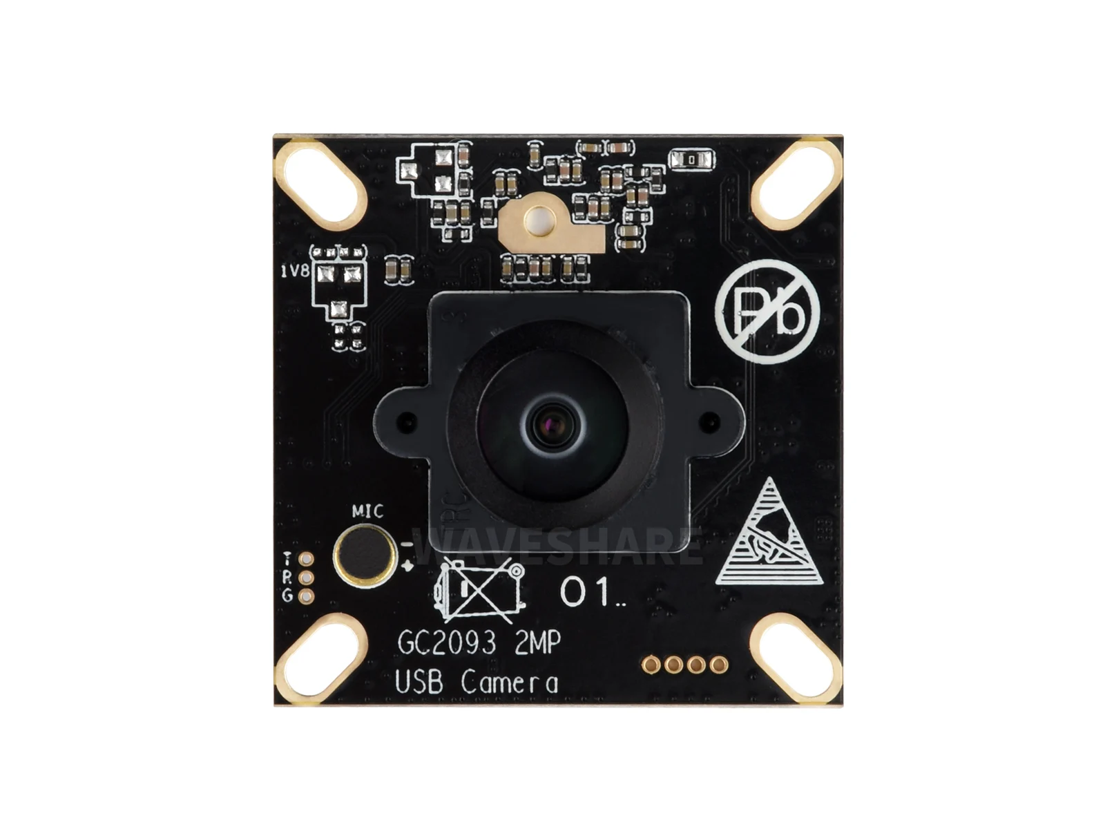 GC2093 2MP USB Camera (A),GC2093 2MP USB Camera Module, Wide Dynamic Backlight Imaging, Fixed-Focus, Onboard Microphone