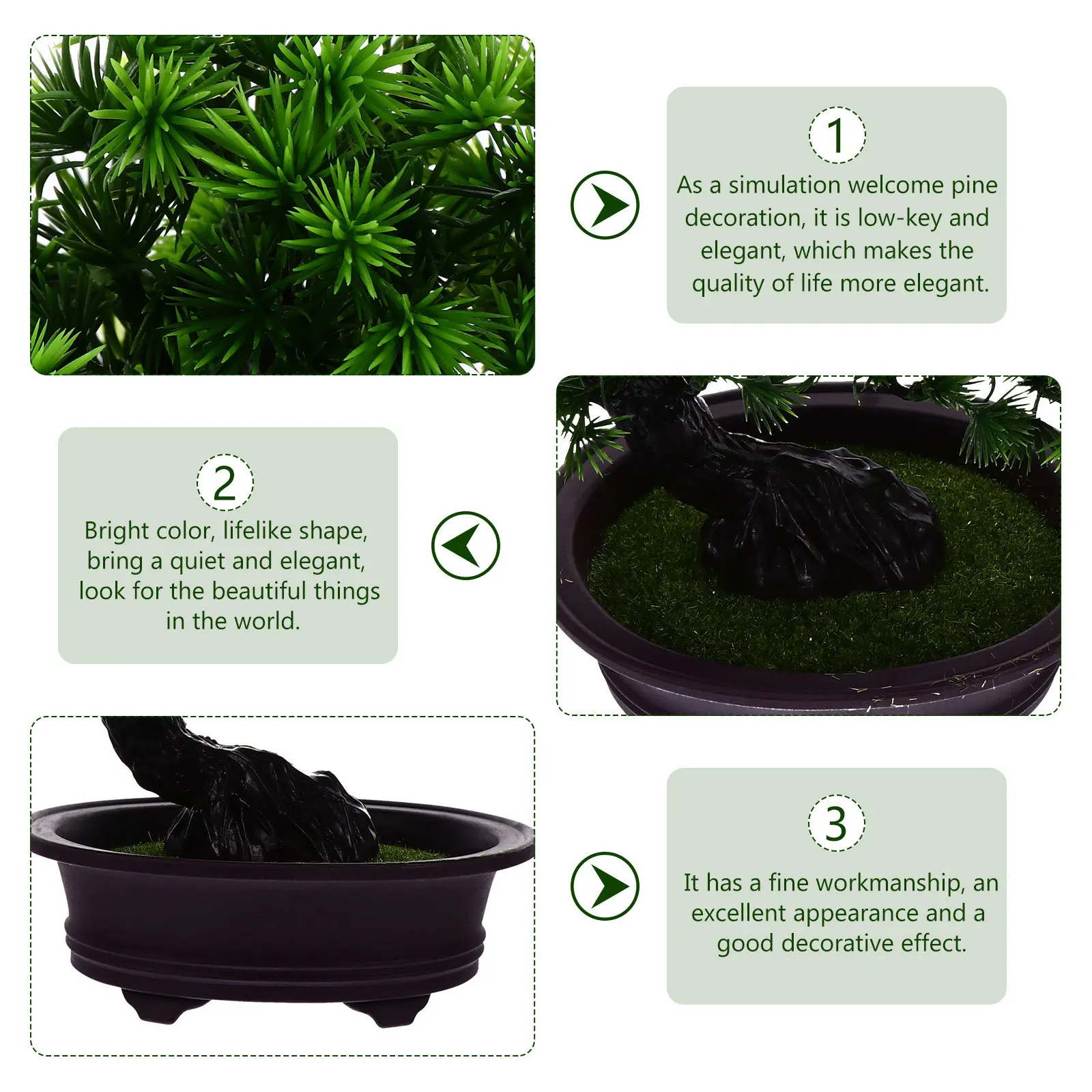 

Artificial Welcome Pine Simulation Bonsai Ornament Stylish Personality Exquisite Workmanship Simple Lines Unique Home Decoration