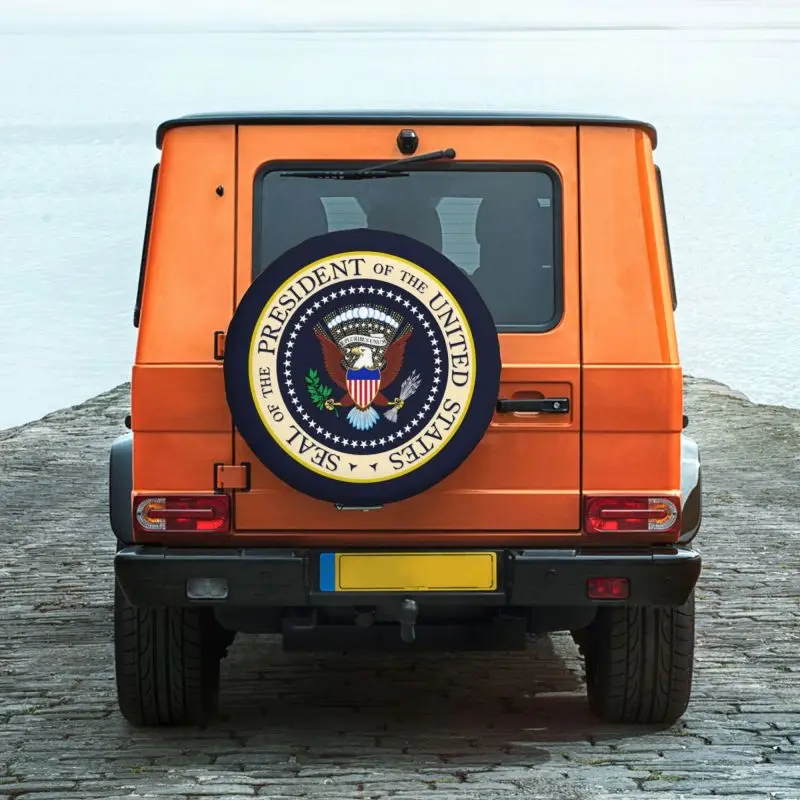 Custom Seal Of The President Of The United States Spare Wheel Cover for Jeep Honda RV Donald Trump USA Seal Logo Tire Protector