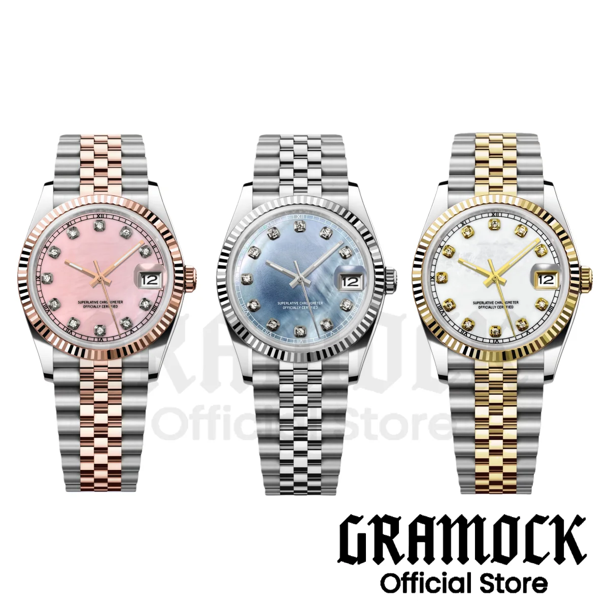 

Механические мужские наручные часы по индивидуальному заказу с рифленым безелем 36 мм 39 мм NH35A Механизм с сапфировым стеклом Дата Мать Жемчужный циферблат Стальной ремешок Водонепроницаемый