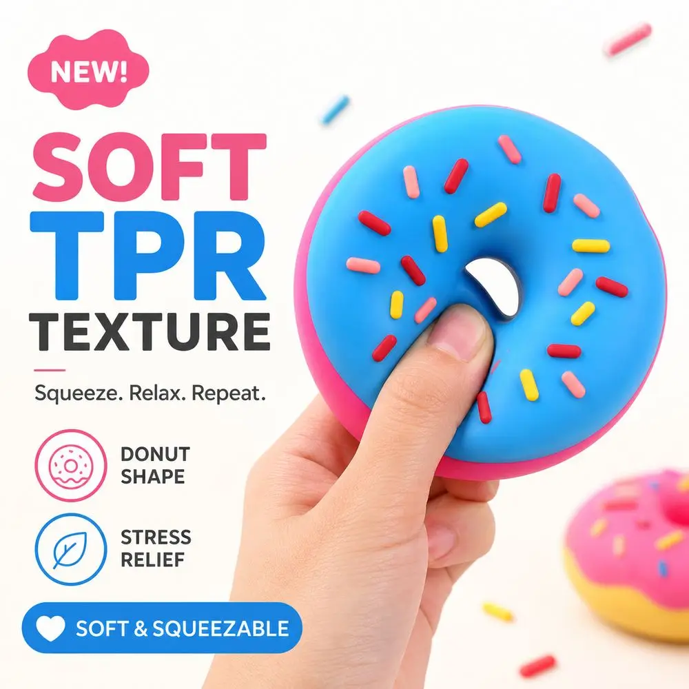 Soft Texture Donut Squeeze Donut Shape Dessert Style Donut Squishy Pinch Le Colorful Stress Relief Sensory Ball Home Relaxation