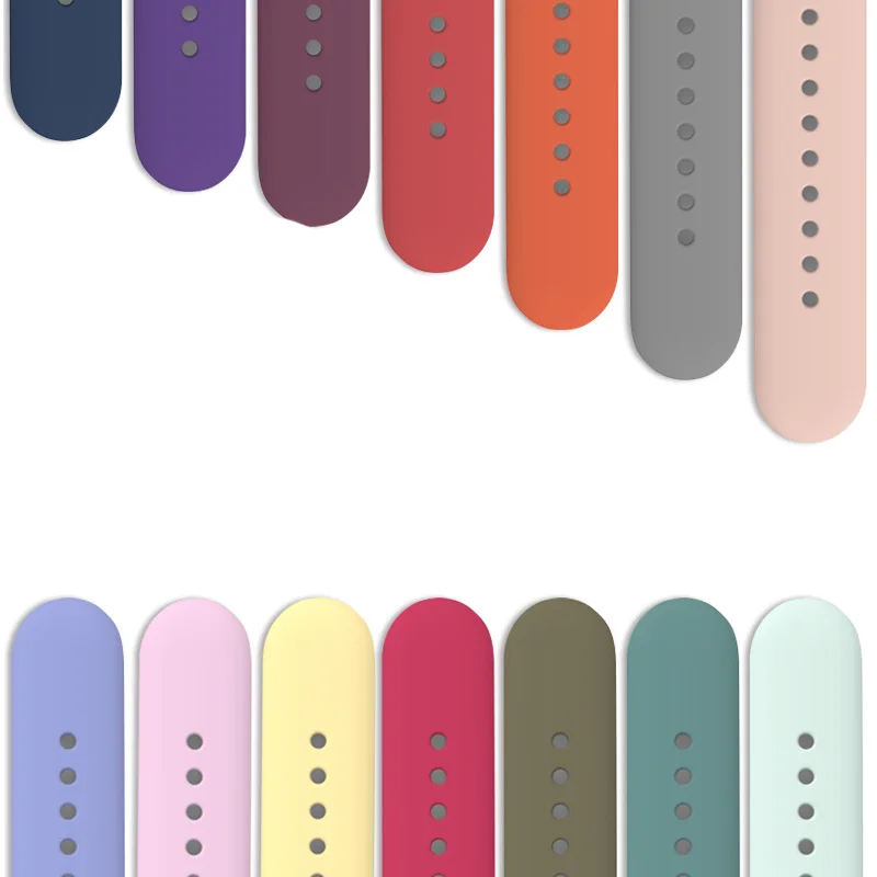 Silicone Band For Apple Watch strap 44mm 45mm 40mm 41mm 42-38mm 45 mm sport bracelet iwatch series 8 7 6 5 4 3 SE 9 Ultra 2 49mm