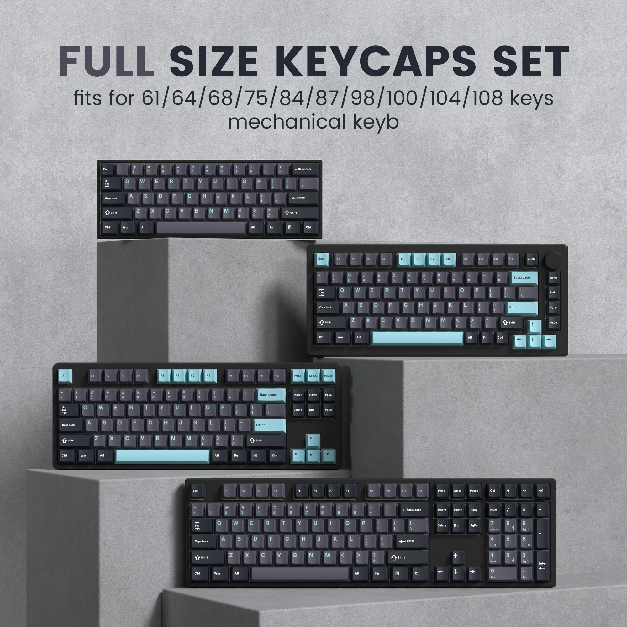138 キーレトログレーブルー PBT キーキャップダブルショットチェリー
