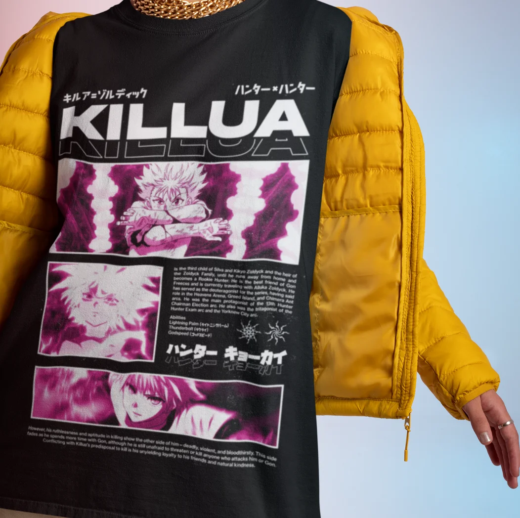 Killua Shirt Gon Hunter X Hunter Tshirt HXH T-Shirt Anime Hisoka Meruem Illumi