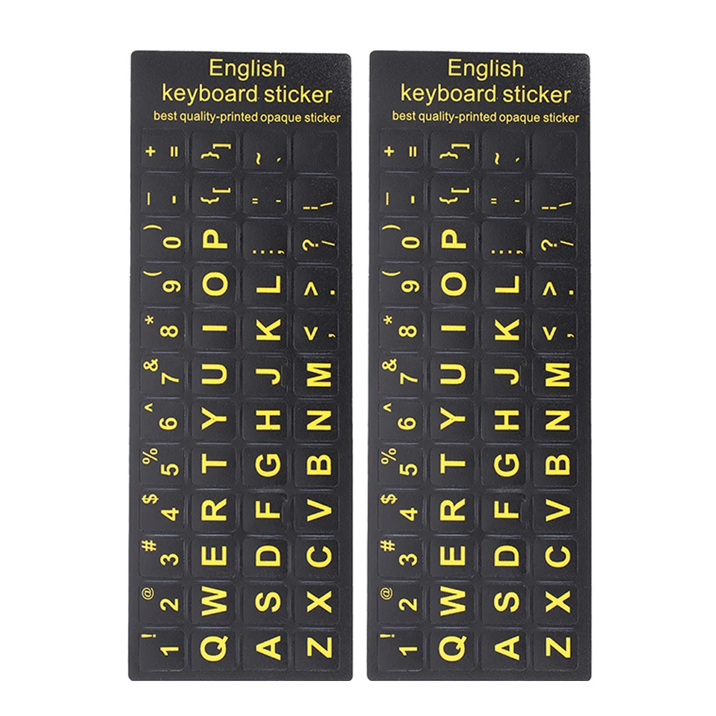 

2Pcs Keyboard Stickers English Letters PVC Finish Waterproof Dustproof Non Slip for Laptop Desktop Computer Replacement