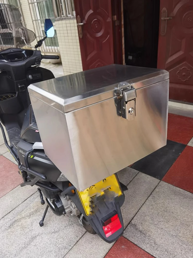 Portable Stainless Steel Tool Case Storage Equipment Transport Side Box Motorcycle  Trunk