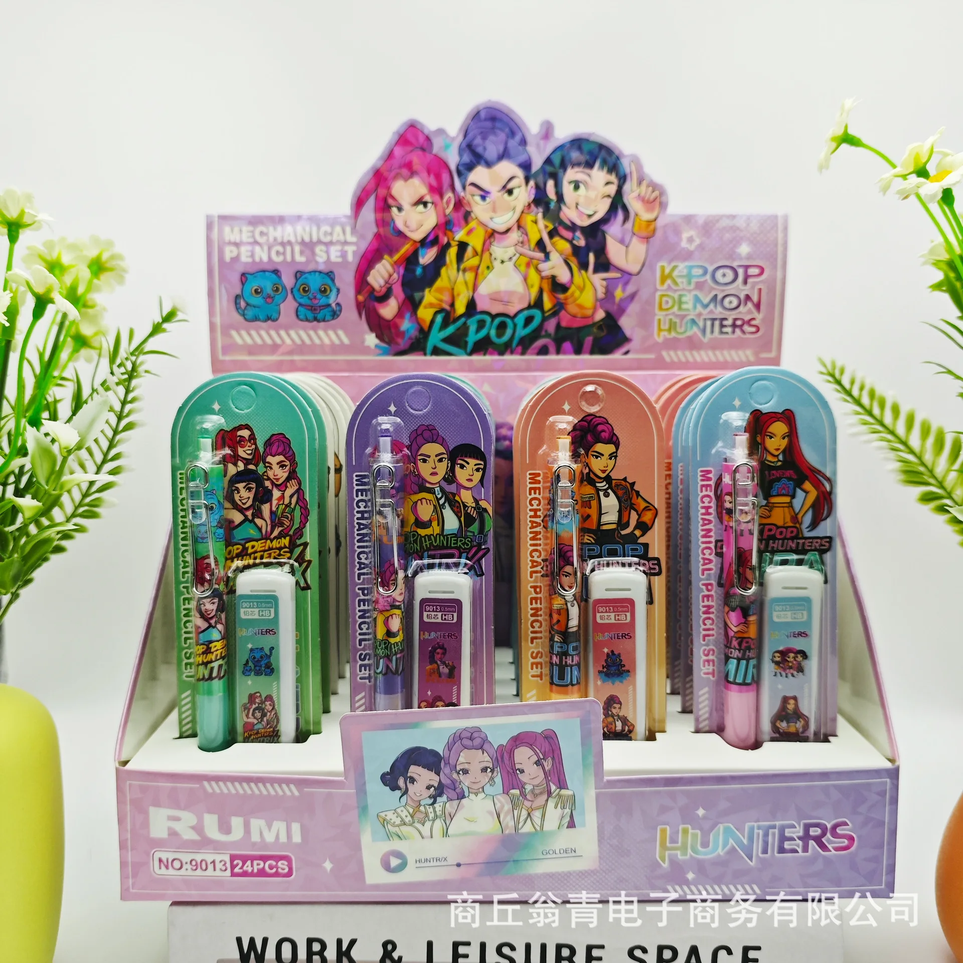 

4pcs kpop demon hunter Pencil and eraser Set School Student Stationery Draw Wrirte Children for Gifts