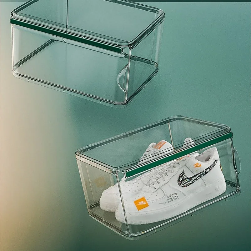 Hard plastic shoe box storage box transparent shelf shoe cabinet drawer-type loading