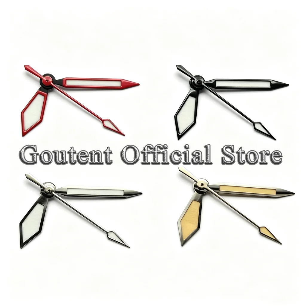 Goutent Geometric Arrow Watch Hands Green Luminous Multi‑Color For NH35 NH36 Automatic Movement Watch Mod Repair Parts