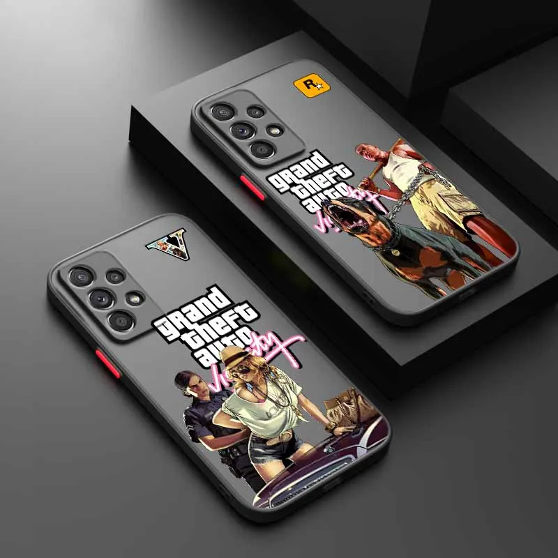 حار لاعب واحد لعبة Rstars GTA لسامسونج A56 A55 A54 A53 A36 A34 A33 A32 A31 A26 A25 A24 A23 A22 A21S A17 A15A07 جراب هاتف