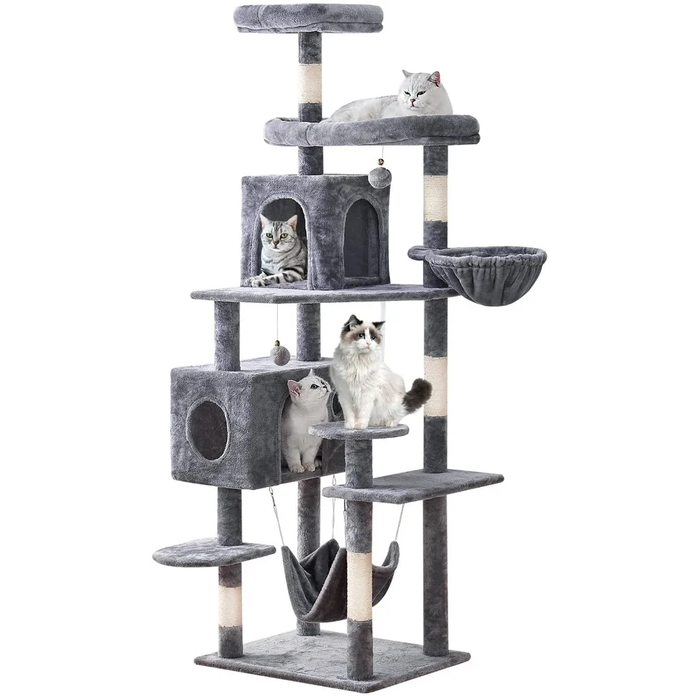 Imagem -04 - Indoor Multi-level Cat Tree Cat Tower Cat Condo Móveis Arranhando Posts 716 Polegadas Novo 2023