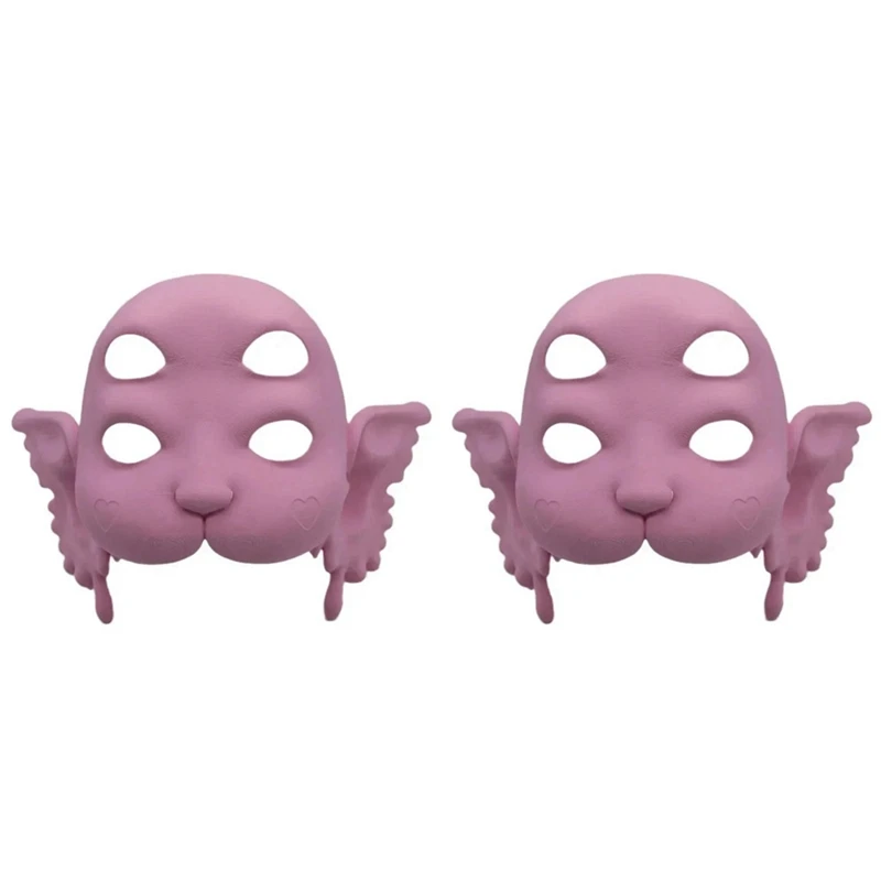 2 Pcs 3D Printed Crying Baby Mask Latex Party AccessoriesJAS