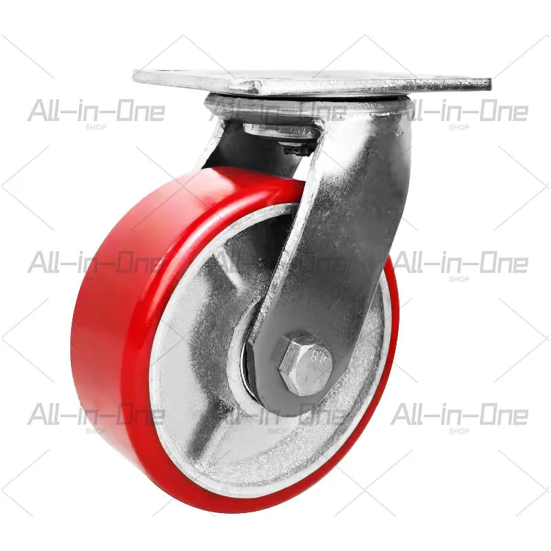 Industriell 100mm 125mm 150mm 200mm Iron Core with  Polyurethane Material  Swivel Pu Industrial Caster Wheels for Trolley