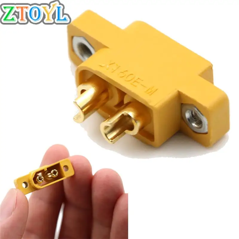 Yellow DIY Spare Part Remote Control Toy Parts XT60E-M Mountable XT60 Male Plug Connector For RC Models Multicopter Fixed Board