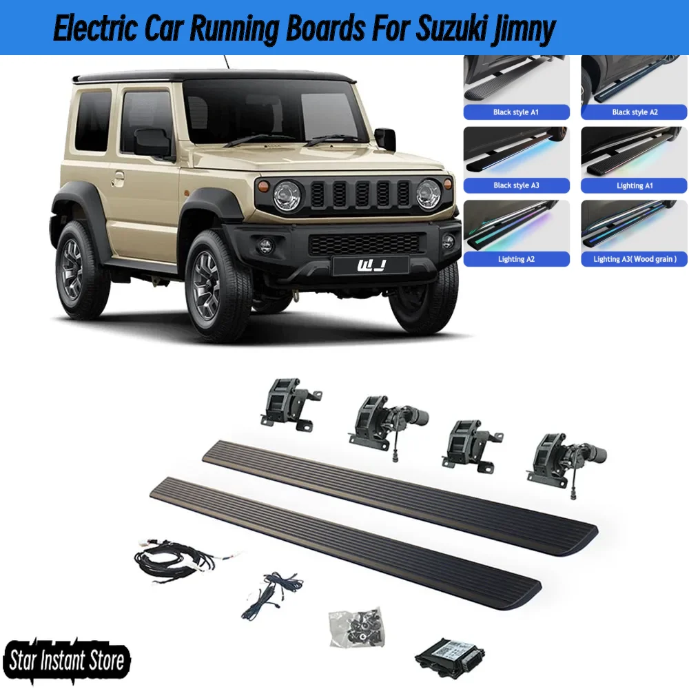 

For 2007-2025 Suzuki Jimny Automatic Retractable Running Boards, Electric Side Steps with LED Lights & Anti-Slip Pedal