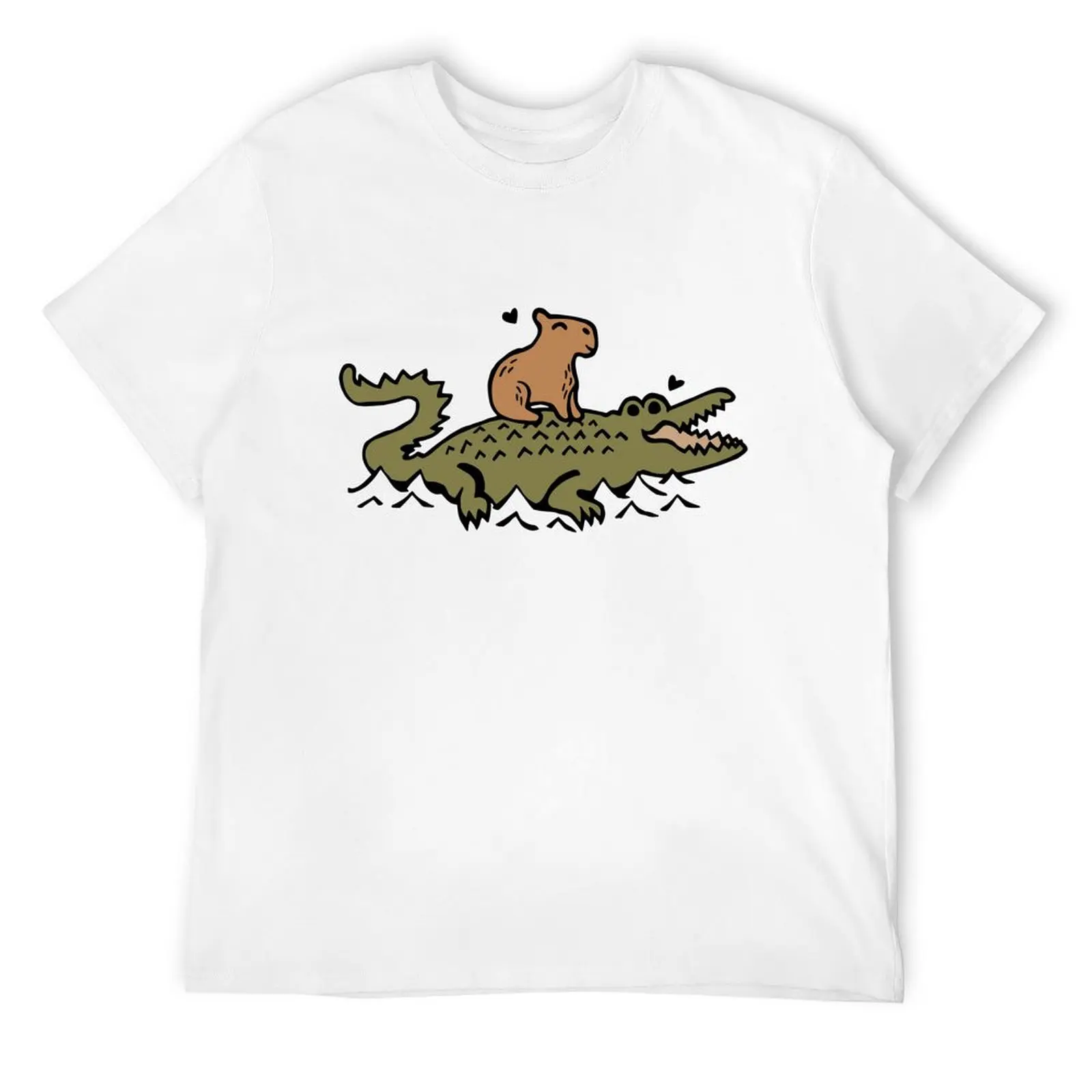 Capybara and Crocodile Love T-Shirt quick drying for a boy customs design your own quick-drying fruit of the loom mens t shirts