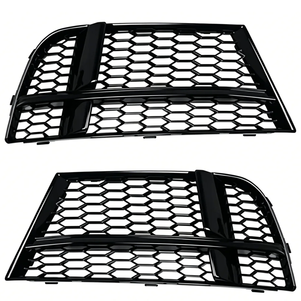 1 Pair Front Bumper Fog Light Lamp Grille Cover Honeycomb Left+Right For AUDI A3 S3 S-Line 2017 2018 2019 8V3807681AE 8V3807682Q