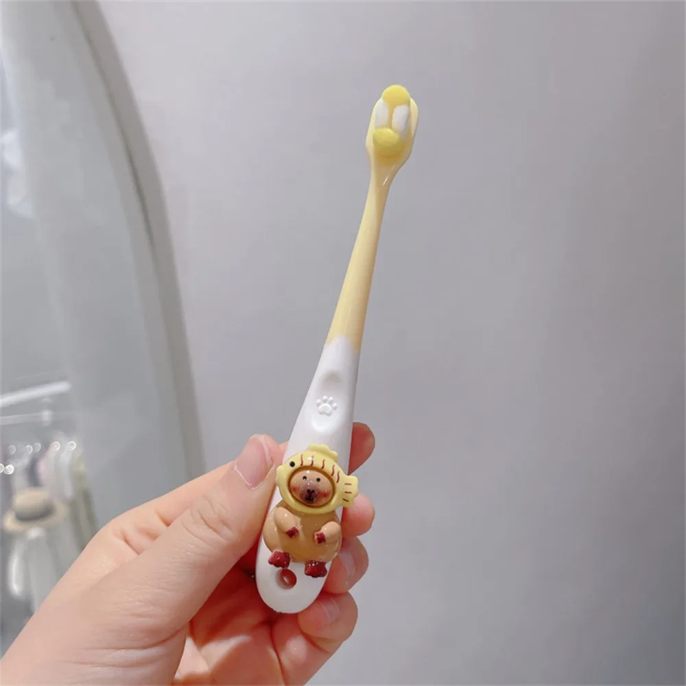 Anime Capybara Toothbrush Eco-Friendly Capybara Cartoon Children Toothbrush Toothed Care Soft Fibre Hair Cleaning Oral Tool