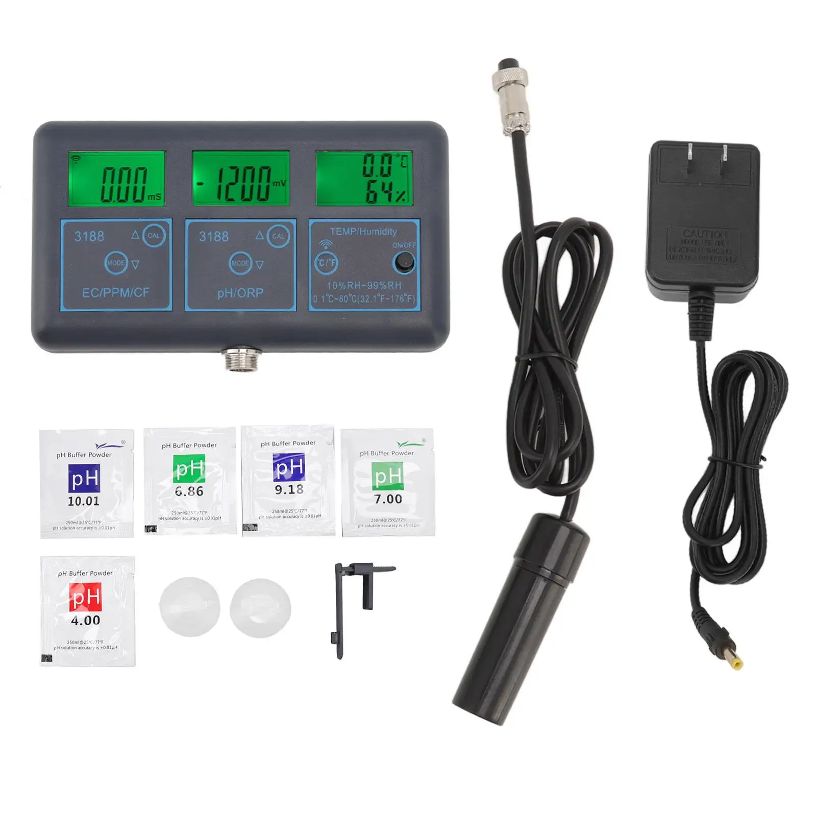 

7-in-1 WiFi Water Quality Monitor for aquarium | for app -Connected EC, pH, ORP & Conductivity Tester