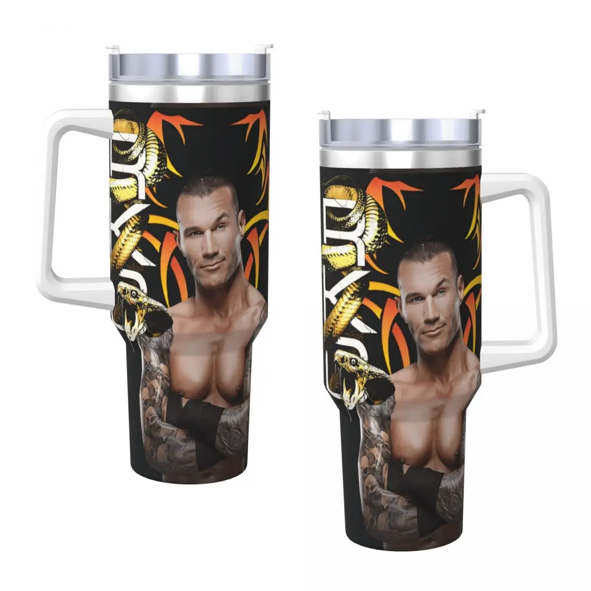 

Стакан Randy Orton 2, термочашки из нержавеющей стали с соломинкой и крышкой, большие автомобильные кружки, бутылка для холодных напитков и воды