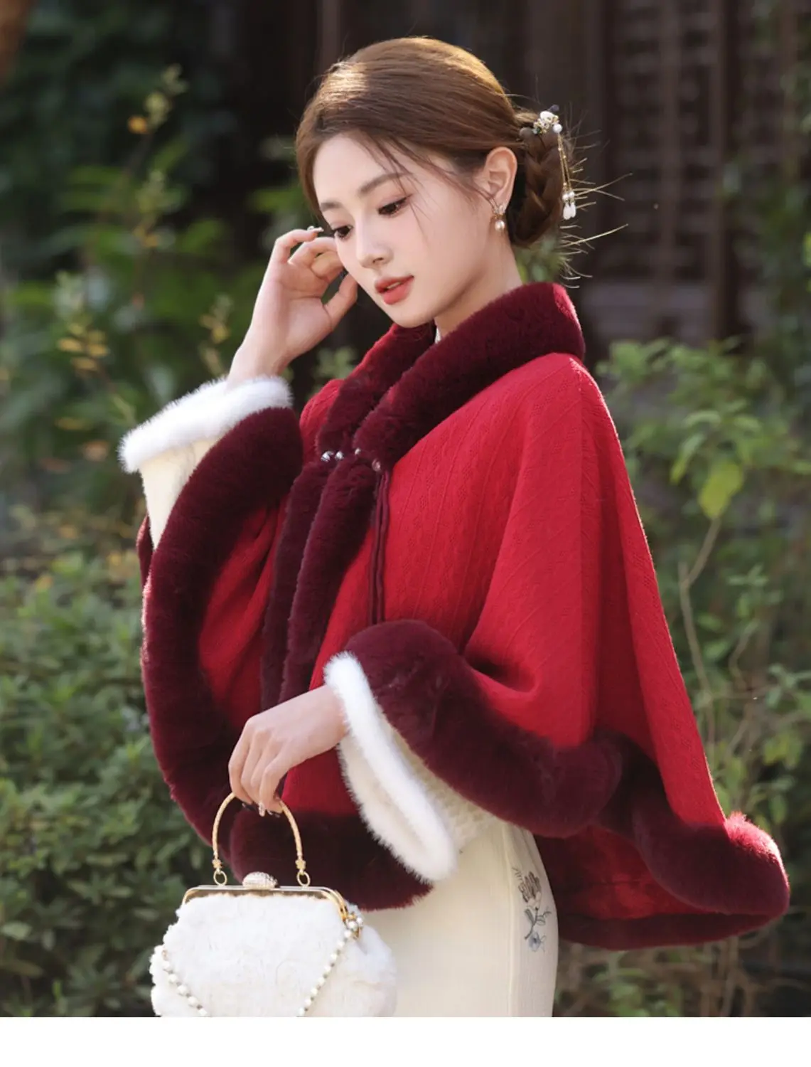 Korea Cardigan Imitatie Konijnenhaar Wit Gebreide Dameskleding Imitatie Cape En Sjaal Jas Winter Nieuw