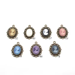 10Pcs Metal Retro Beauty Head Resin Decorative Accessories DIY Wedding Clothes Hair Accessories Jewelry Accessories