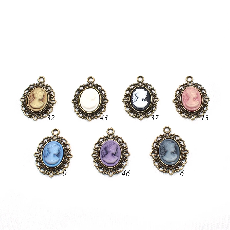 10Pcs Metal Retro Beauty Head Resin Decorative Accessories DIY Wedding Clothes Hair Accessories Jewelry Accessories