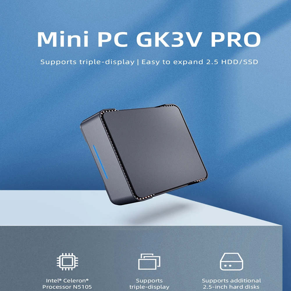 Новейший GK3 Pro Intel Celeron N5105 Мини ПК 8 Гб LPDDR4 128 Гб SSD Windows 11 Pro 4K Поддержка HDD игровой компьютер PK U59 Pro Mini S