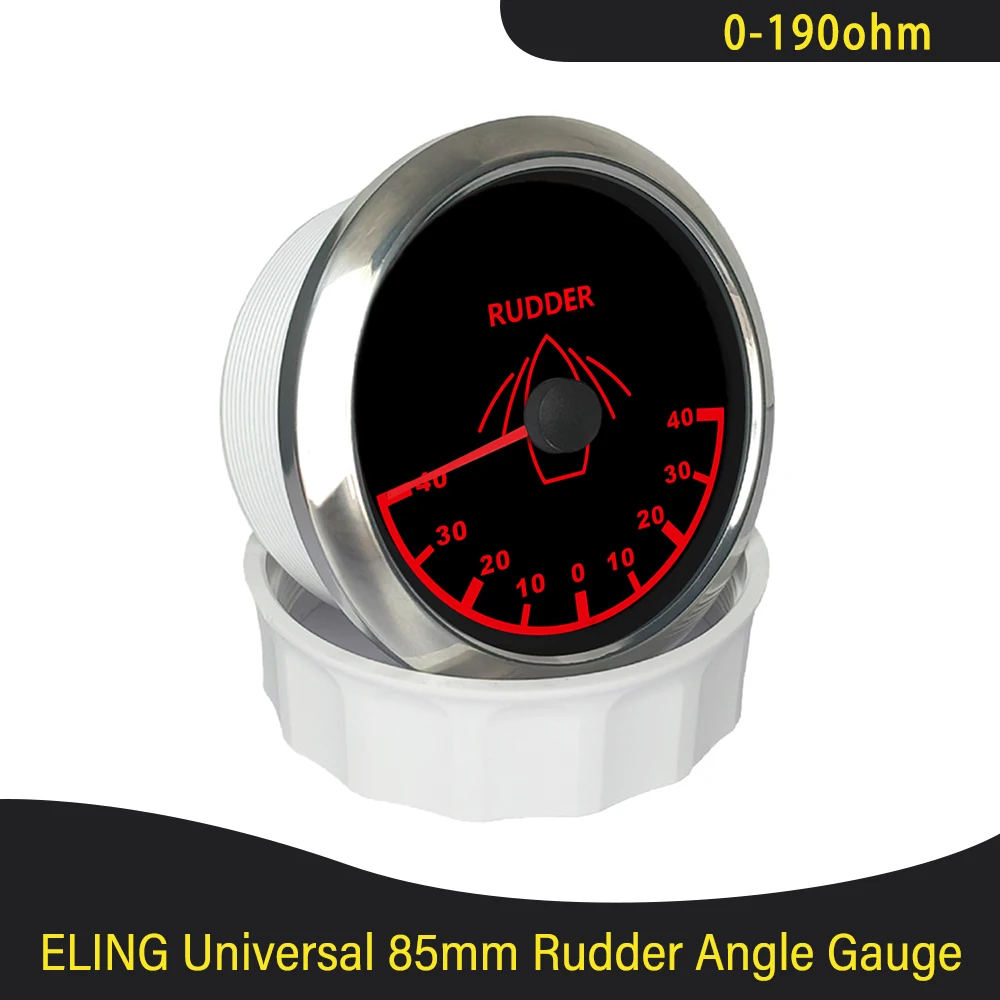 

Newest Marine 85mm Waterproof Rudder Angle Indicator Gauge Signal 0-190ohm with Red Backlight 9-32V for Ship Boats Yacht
