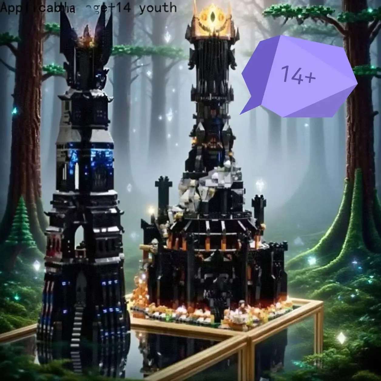 

5471Pcs 2024 New 10333 Black Tower Dark Model Building Blocks Kit Bricks MOC Toy for Boys Adult Birthday Gifts