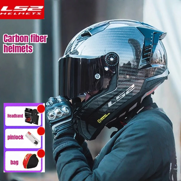

Hot Full Face Motorcycle Helmet Ls2 Ff805 Carbon Fiber Helmets Double D-ring Cascos Para Moto Capacete De Motocicleta