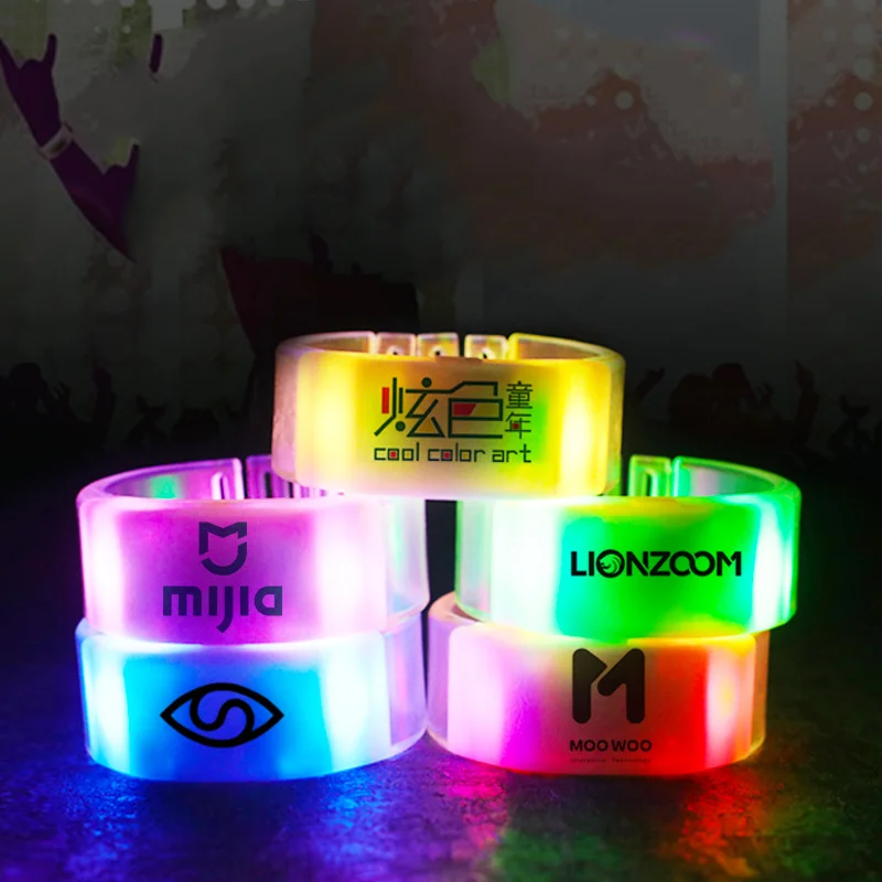 Personalized Ultra Bright Glow Bracelets Kids Safe Fun Light Up Neon Glows In The Dark Bulk Party Supply Customized Glowing