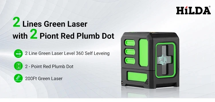 HILDA Laser-Nivelliergerät 2 Linien/5 Linien 360° Automatische Nivellierung Baustellengerät Grünes Licht Kreuzlaser Gutes Geschenk – Detail 10