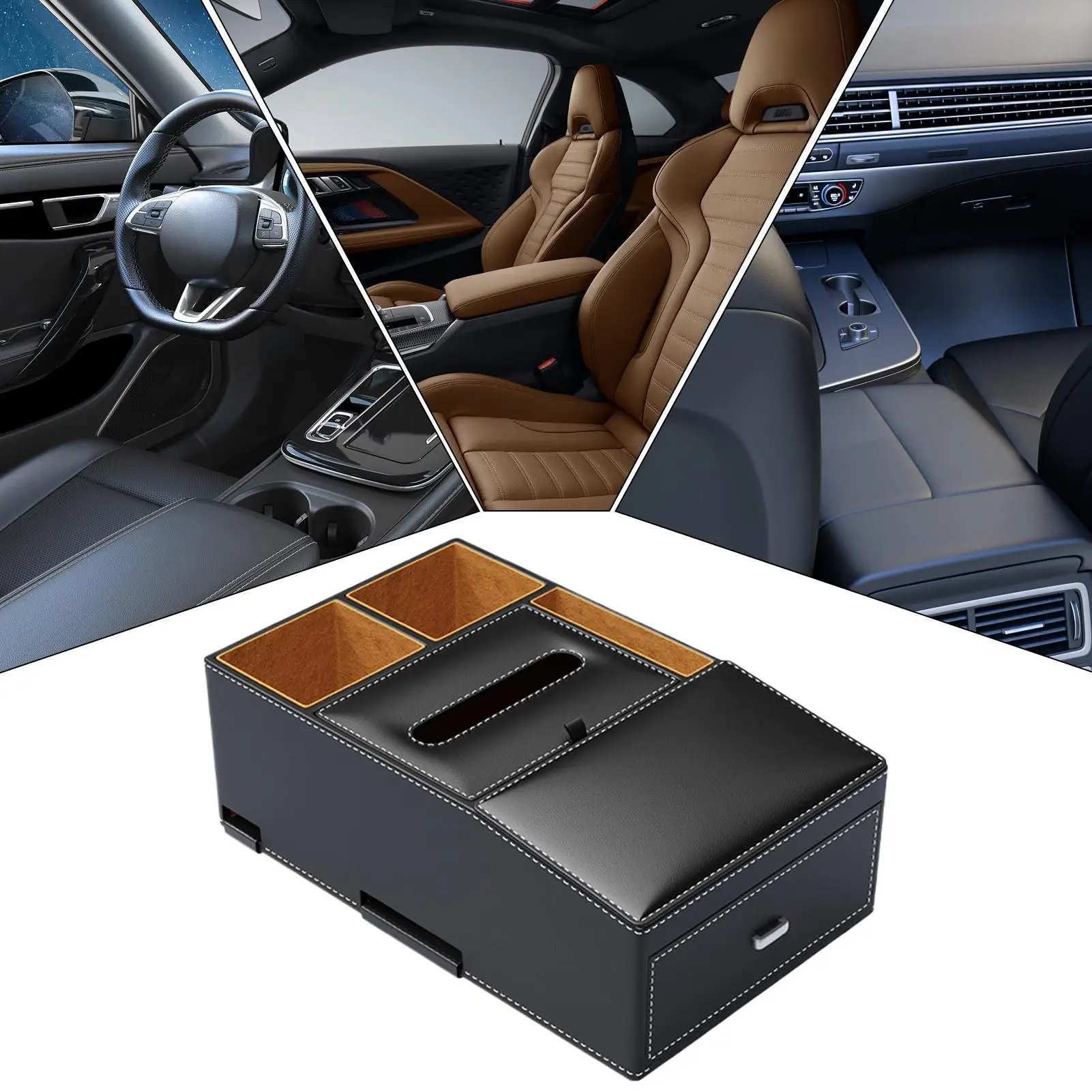 

Car & home dual-use storage box/organizer/tissue box/car center shelf/household multifunctional storage box/cup holder/organizer