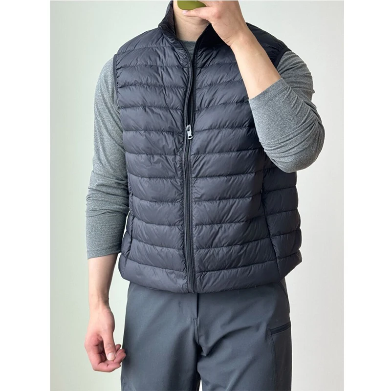 Gilet unisex con colletto rialzato, trapuntato a costine leggero, capispalla caldo di alta qualità ​