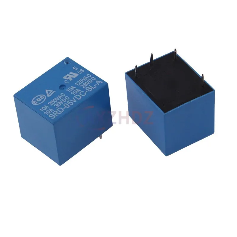 5Pcs Relays SRD-03VDC-SL-C SRD-05VDC-SL-C SRD-06VDC-SL-C SRD-09VDC-SL-C SRD-12VDC-SL-C 3V 5V 6V 9V 12V 24V 48V 10A 250VAC 4/5PIN