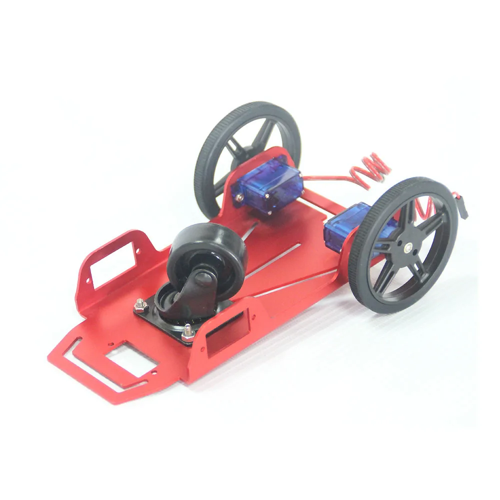 5 pièces Feetech 2WD Mini Robot RC plate-forme Mobile châssis Kit électronique bricolage à piles jouet pour les fins éducatifs