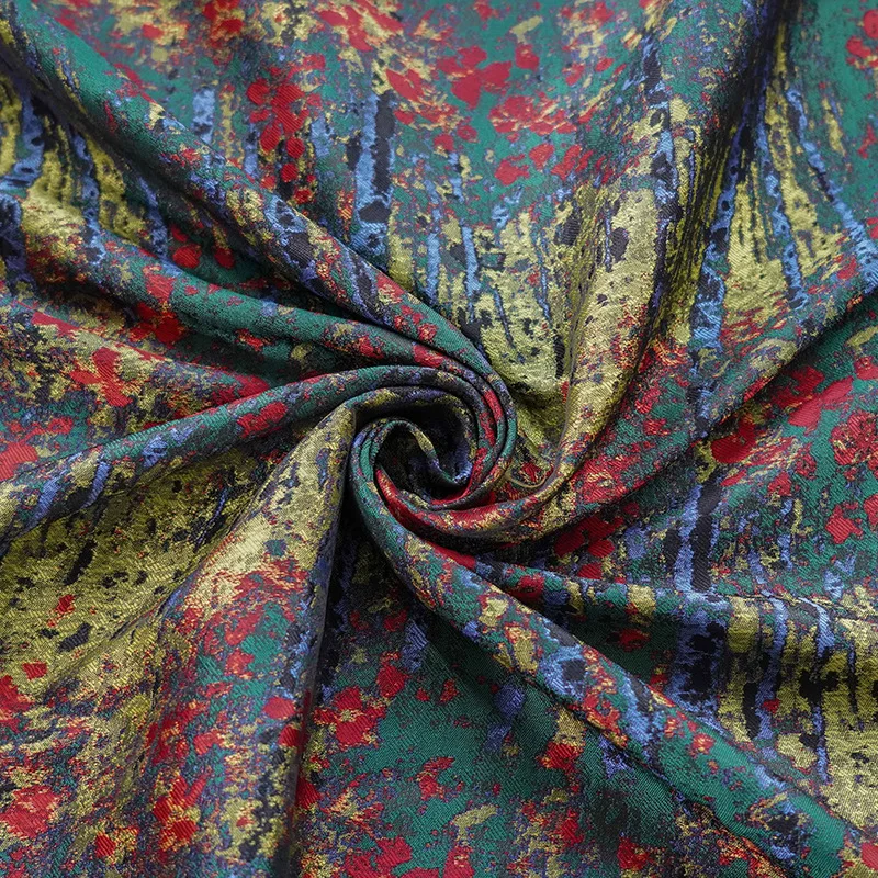 Retro Palace Oil Painting Style Yarn Dyed Jacquard Fabric Women\'s Soft Dress Bag Diy Sewing Fabric 50cmx150cm