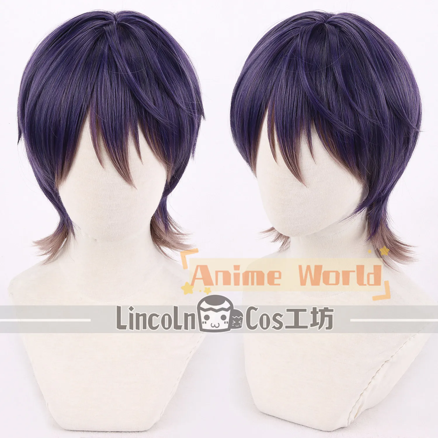 

NIJISANJI Kenmochi Toya Cos Cosplay Wig Halloween Carnival Party Props Synthetic Hair Heat Resistant Fiber + Wig Cap