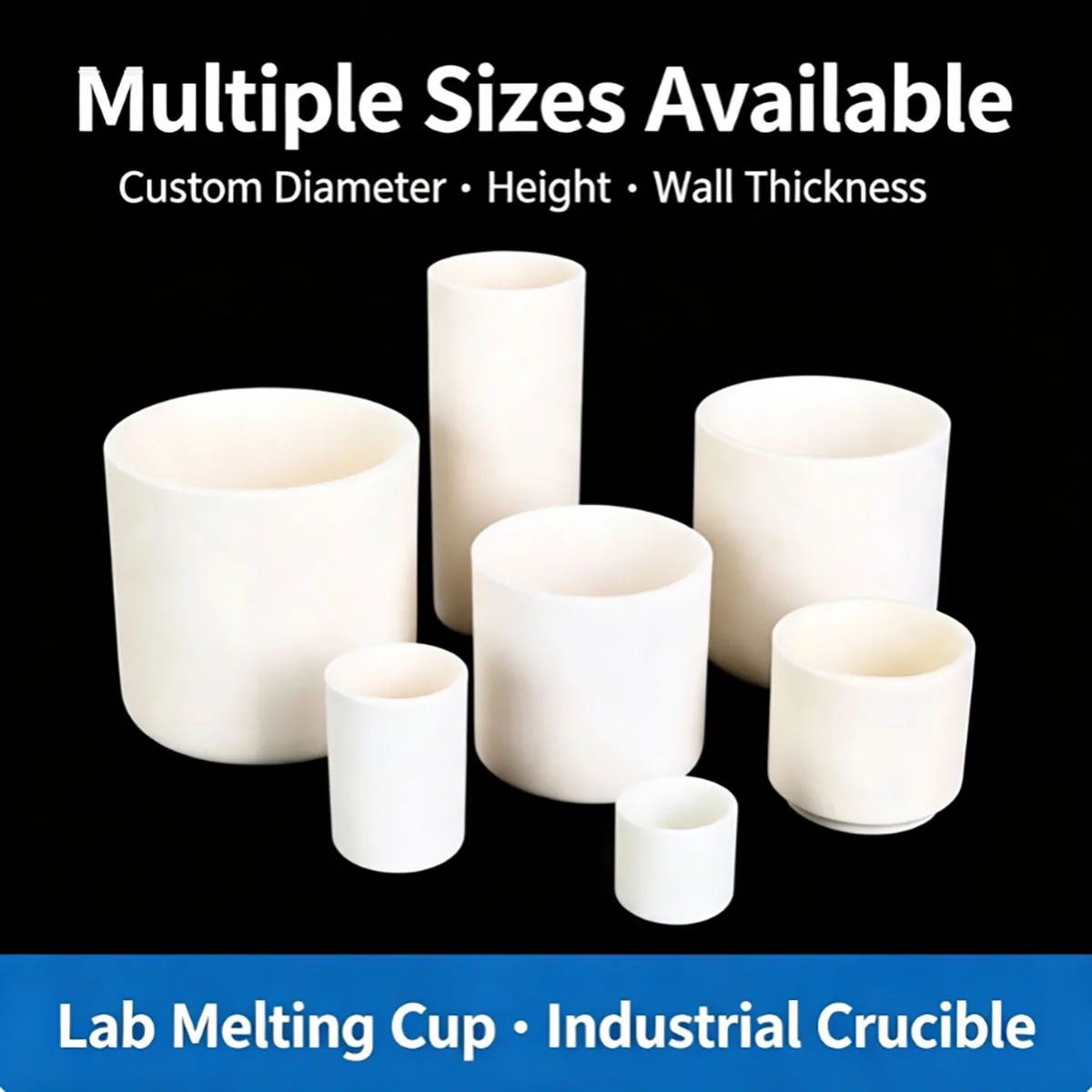 2‑145ml 99% Alumina Ceramic Crucible Straight Round Corundum Cup High Temp Resistant for Lab Sample Melting Sintering Test