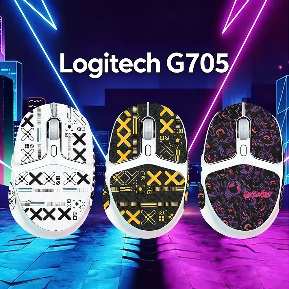 شريط قبضة الماوس لـ Logitech G705 مصنوع يدويًا بحزمة كاملة ملصق احترافي غير قابل للانزلاق للعرق #1