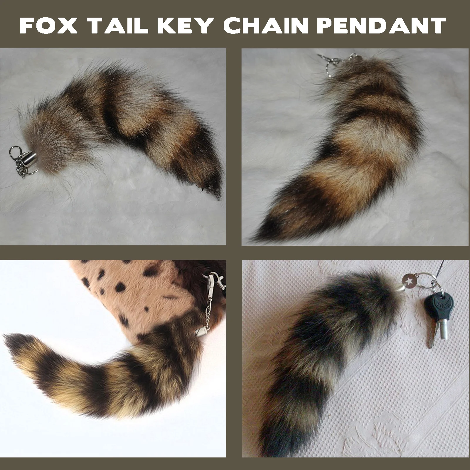 Plush-Fox Tail Keychain Furry 2024 Y2K Keyring Keychain 28cm Animal Tail Key-Pendant Cute Key Chains Bag Decoration Couple Gifts