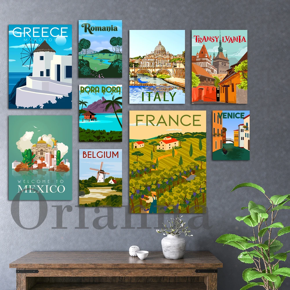 

Canada France India Venice Madagascar Italy Transylvania Romania Greece Germany Island Belgium Mexico Cityscape Trave Poster