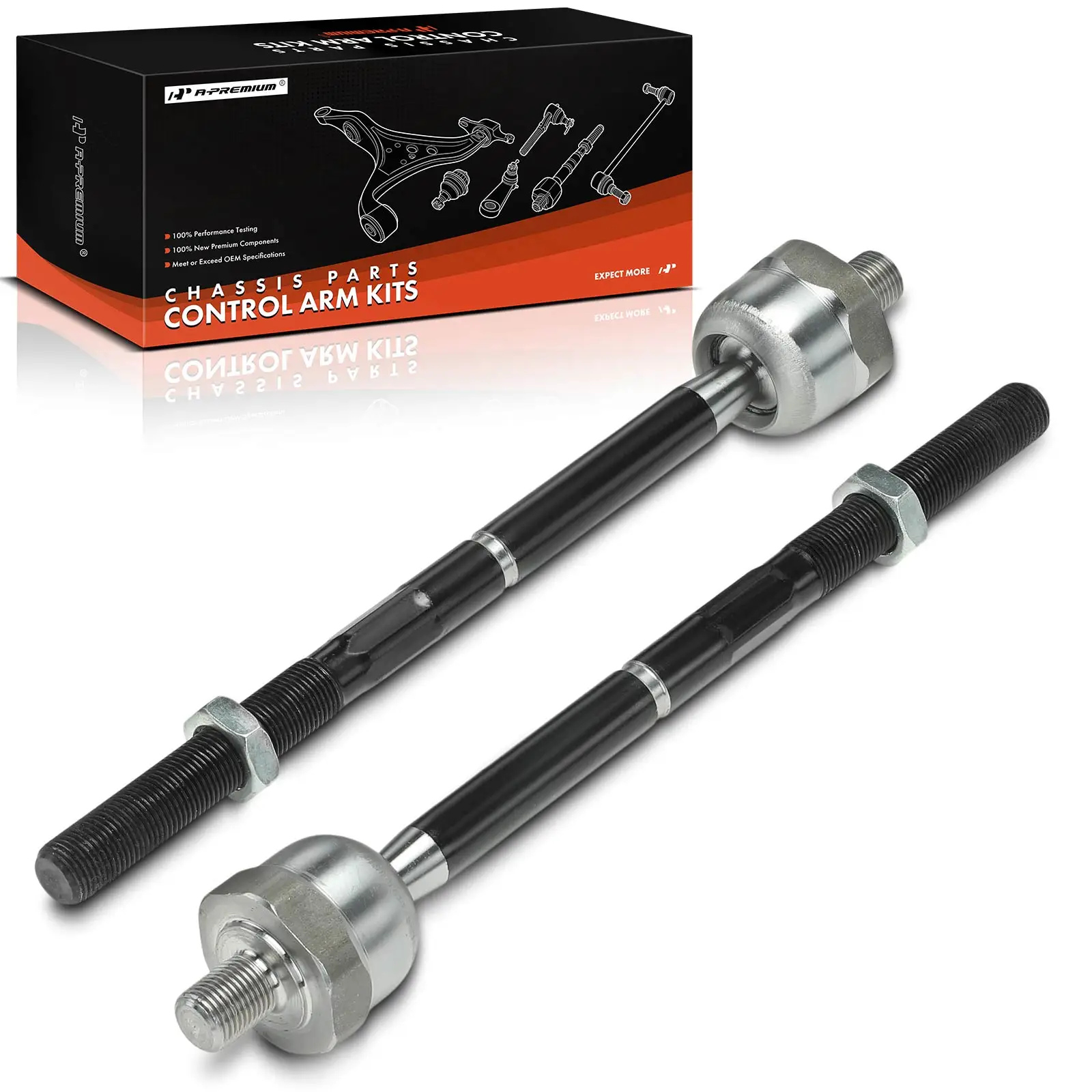 A-Premium 2x Front Inner Tie Rod End Kit for Dodge Durango 2004-2007 with 16mm Threads 52113237AD