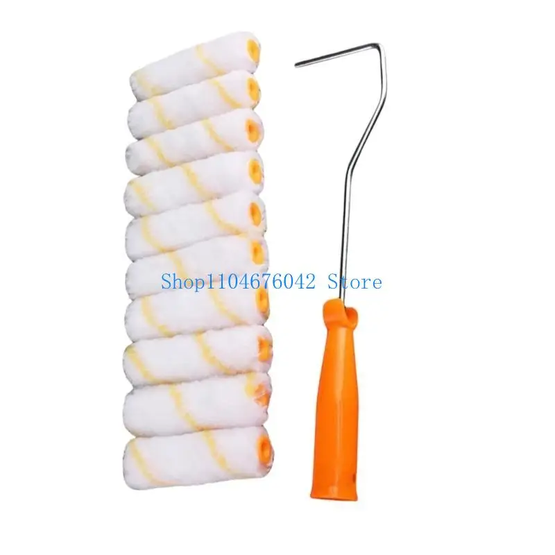 

652F 10Pcs Paint Roller Brush Dense Bristles Latex Paint Roller For Painting Wall Cabinets Door Fence For Hotel/Restaurant