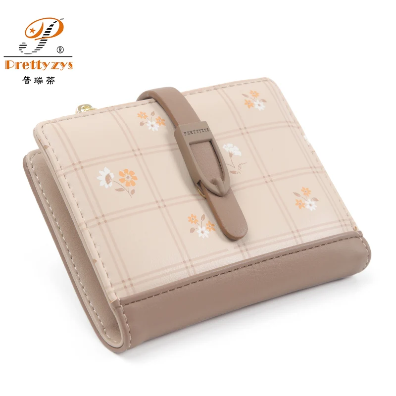 

New Women's Wallets Print Flower Short Wallet For Woman Simple Coin Purse Two Fold Ladies Wallet PU Leather Card Holder